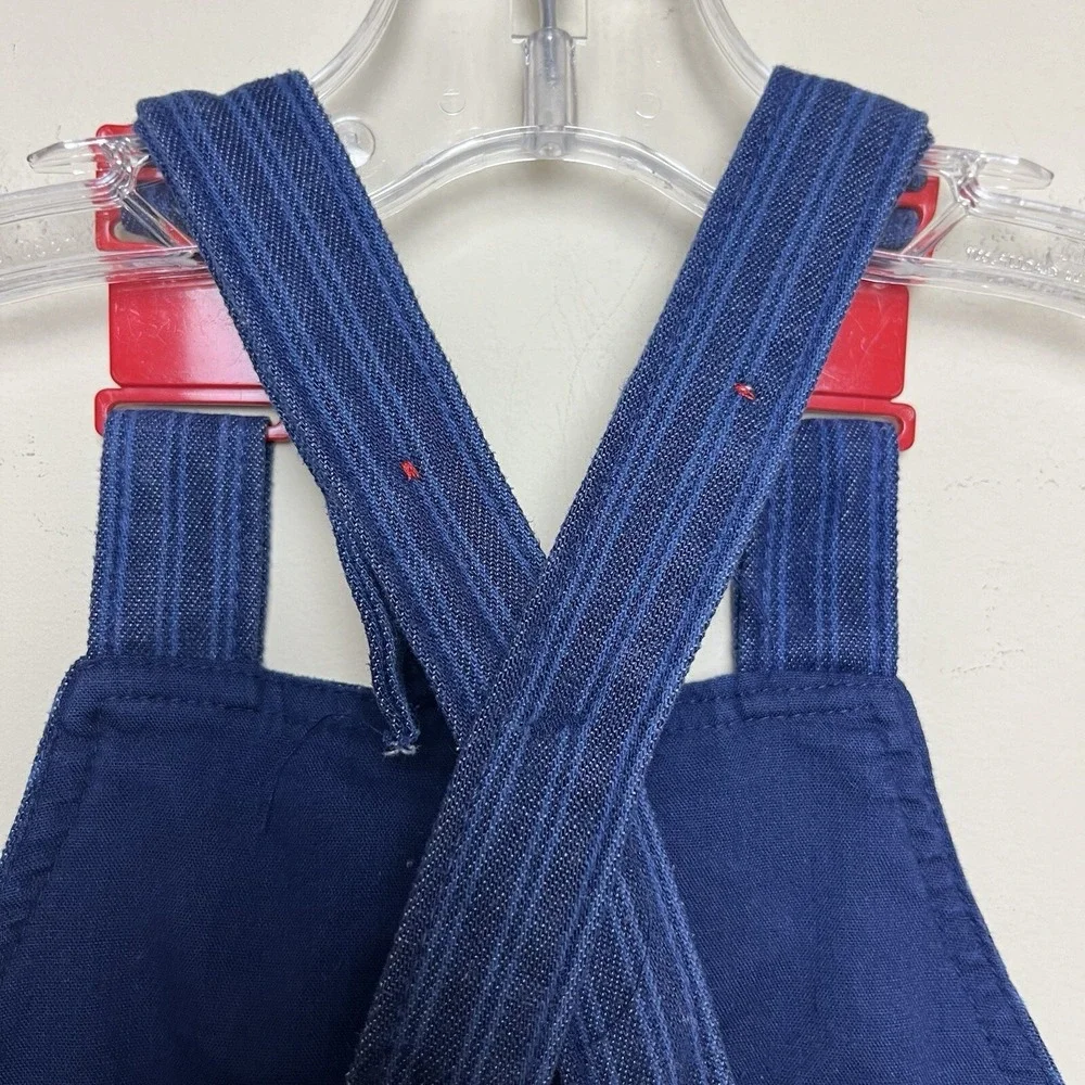 Vintage 1970's Healthtex Overalls Train Bib Trim‎ On Pockets Plastic Snap Buckle